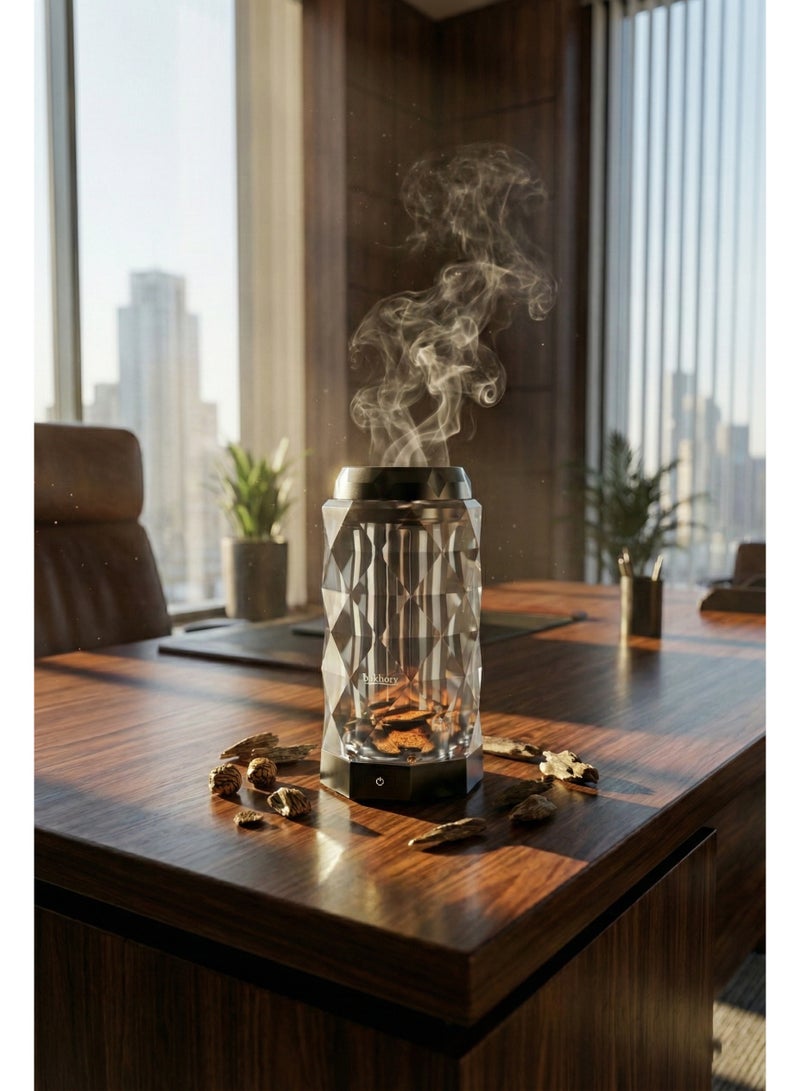 بخورى مبخرة بخور USB-C، مبخرة بخور ذكية، تصميم كريستالي، شحن سريع من النوع C، متوافقة مع جميع أنواع البخور، مثالية للاستخدام في المنزل والسيارة والمكتب والسفر - Image 4