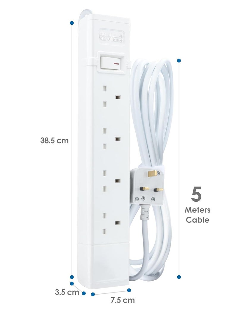 alfanar 13A Cord Extension 4 Sockets 5 Meters with Overload protection for more safety - Image 4