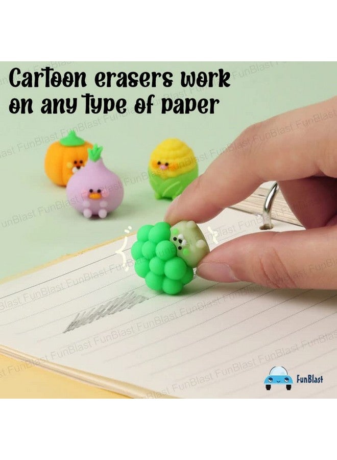 FunBlast Eraser for Kids - 12 Pcs Vegetables Erasers for Kids, Kawaii Stationery, Fancy Erasers, Eraser for School Supplies, Stationary Set for Kids, Rubber Eraser for Kids, Birthday Return Gifts - Image 5