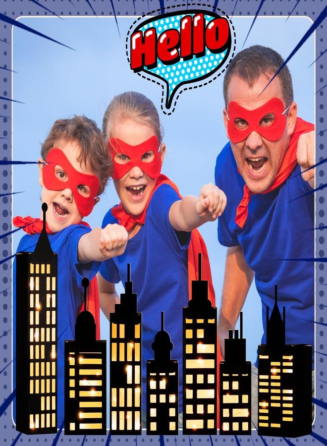 Kolldenn 15 Pcs Hero Party Favor Boxes with Light, Skyscraper Box 3D City Skyline Buildings Heroes Centerpiece for Hero Theme Birthday Party Decorations Supplies - Image 4