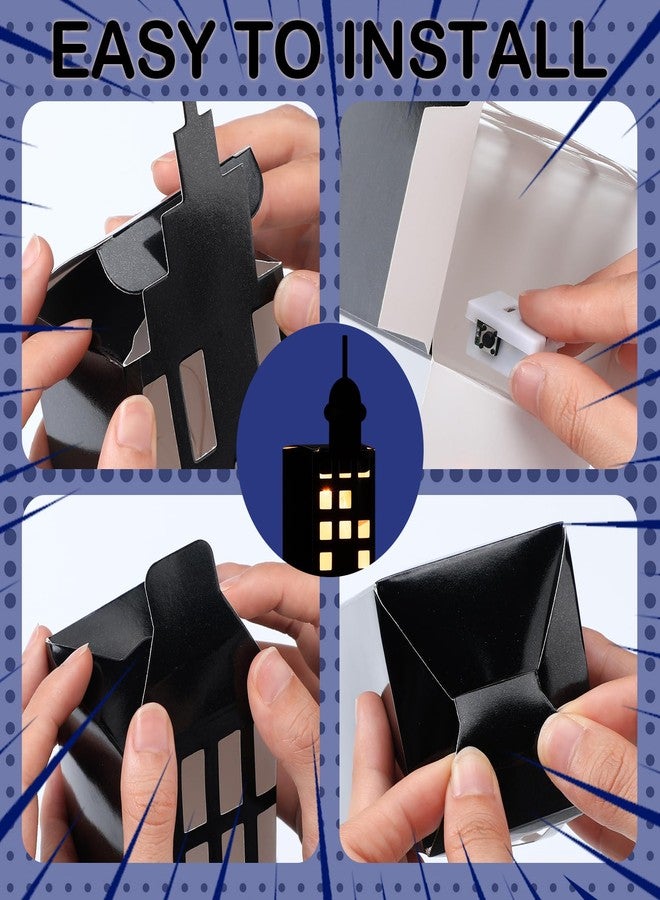 Kolldenn 15 Pcs Hero Party Favor Boxes with Light, Skyscraper Box 3D City Skyline Buildings Heroes Centerpiece for Hero Theme Birthday Party Decorations Supplies - Image 3