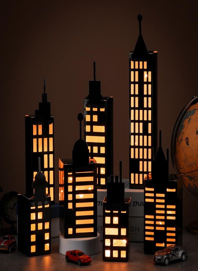 Kolldenn 15 Pcs Hero Party Favor Boxes with Light, Skyscraper Box 3D City Skyline Buildings Heroes Centerpiece for Hero Theme Birthday Party Decorations Supplies - Image 1