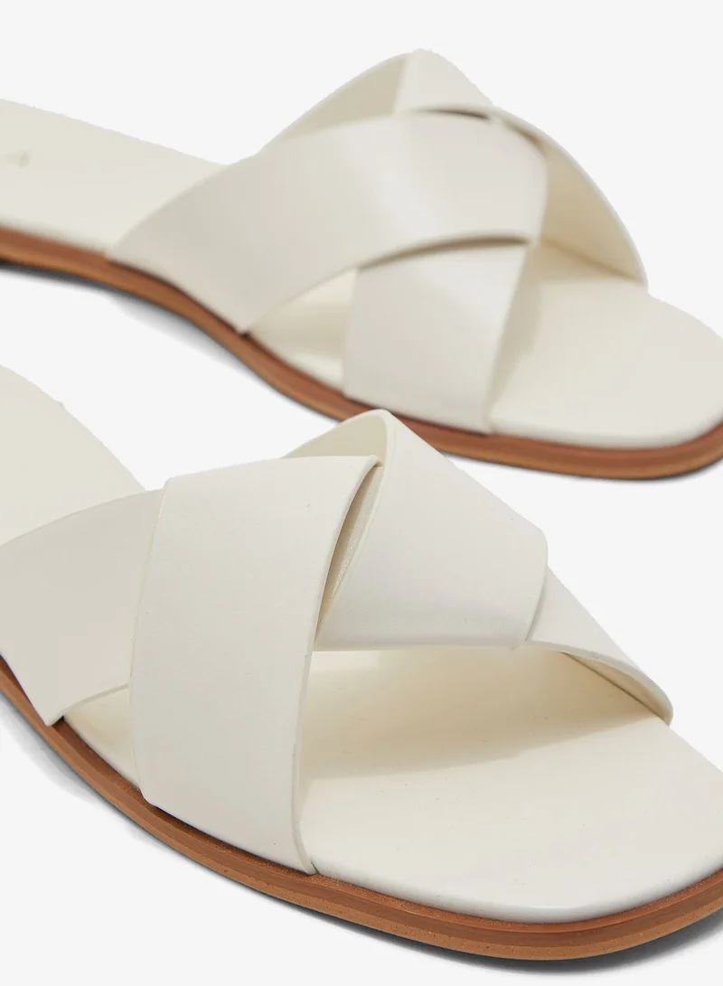 ELLA White Classic Flat Sandals for Women | Best Price UAE