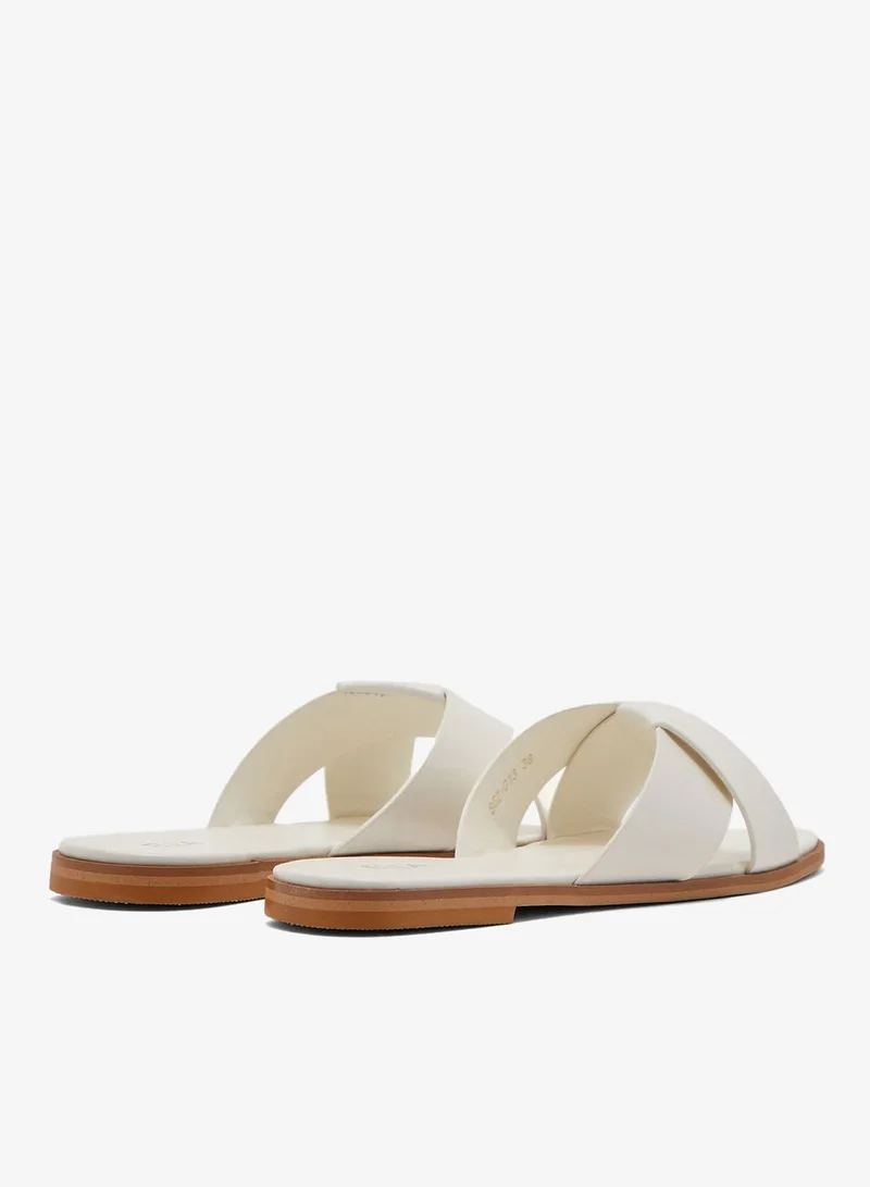 ELLA White Classic Flat Sandals for Women | Best Price UAE