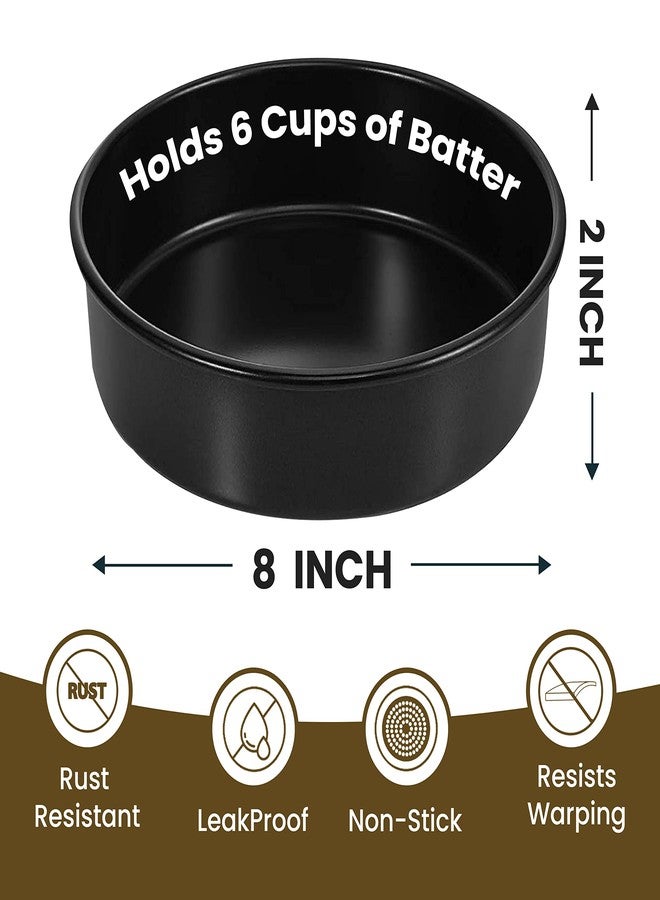 RFAQK 8-Inch Round Cake Pan Set of 3, Nonstick Baking Cake Pans with 50 Pieces Parchment Paper, Dishwasher Safe - Image 2