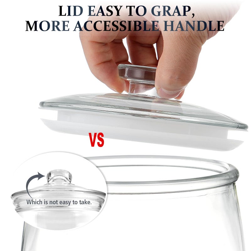 Folinstall Wide Mouth Apothecary Jar with Lid, 0.5 Gallon Glass Jar for Kitchen Storage and Laundry Room Organization, 72 oz Clear Glass Container for Cookie, Candy, Sugar, Flour, Nuts - Image 3