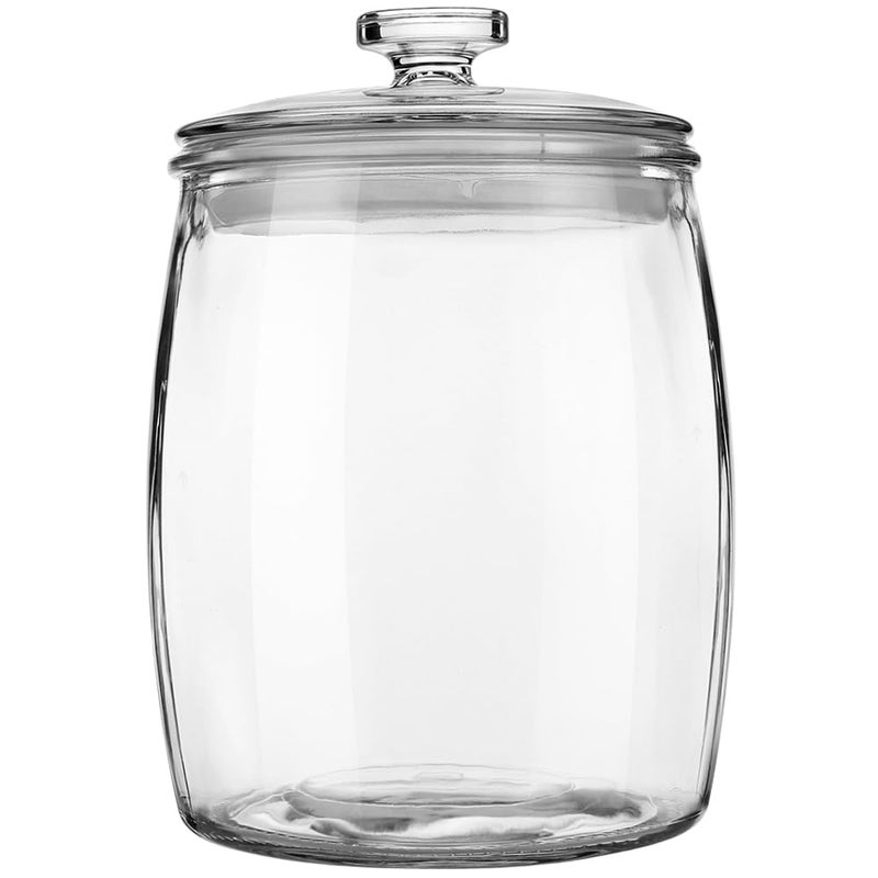 Folinstall Wide Mouth Apothecary Jar with Lid, 0.5 Gallon Glass Jar for Kitchen Storage and Laundry Room Organization, 72 oz Clear Glass Container for Cookie, Candy, Sugar, Flour, Nuts - Image 1