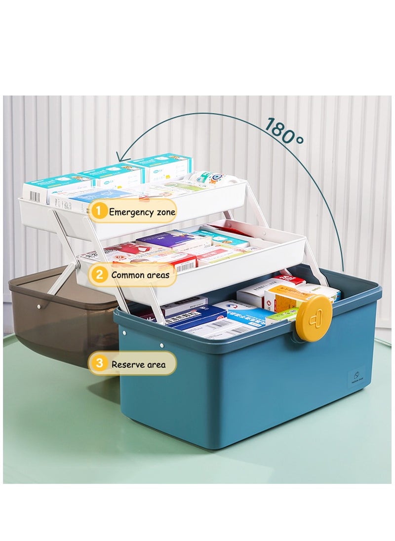 Arabest 1 Pack Clear Storage Box Container Family First Aid Box Medicine Box Organizer  - Image 2