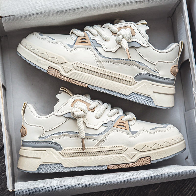 Trendy Chunky Sole Sneakers Casual Mens Shoes AC01 beige 