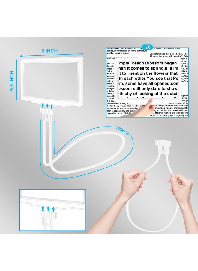 عدسة مكبرة 5X بدون استخدام اليدين للقراءة، عدسة مكبرة للكتب للقراءة، عدسة مكبرة للصفحة الكاملة توضع على الرقبة لقراءة المطبوعات الصغيرة لكبار السن ضعاف البصر - pzsku/Z31210ED52E5DE87F702EZ/45/_/1733731656/9894ba9c-431e-4277-8307-14deb2b990bd