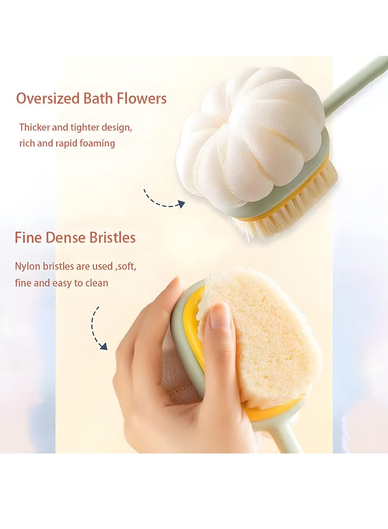 ركسو فرشة للاستحمام – فرشاة جسم بشعيرات ناعمة مع ليفة اليقطين للتنظيف والتقشير اللطيف - Image 3