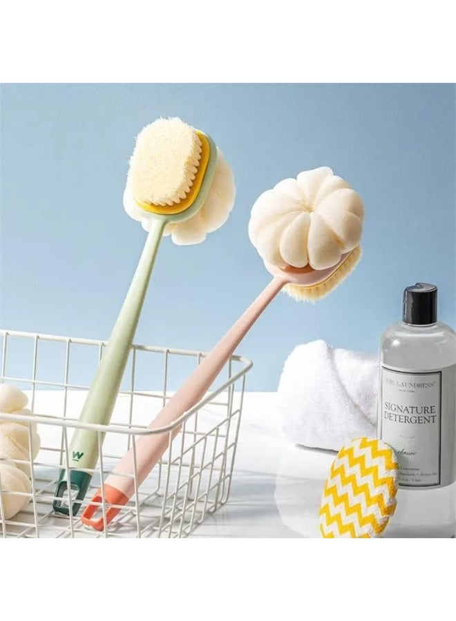 ركسو فرشة للاستحمام – فرشاة جسم بشعيرات ناعمة مع ليفة اليقطين للتنظيف والتقشير اللطيف - Image 1