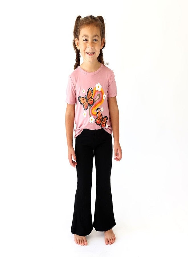Posh Peanut Solid Ribbed - Black - Bell Bottoms - 3-4 Years - Image 2