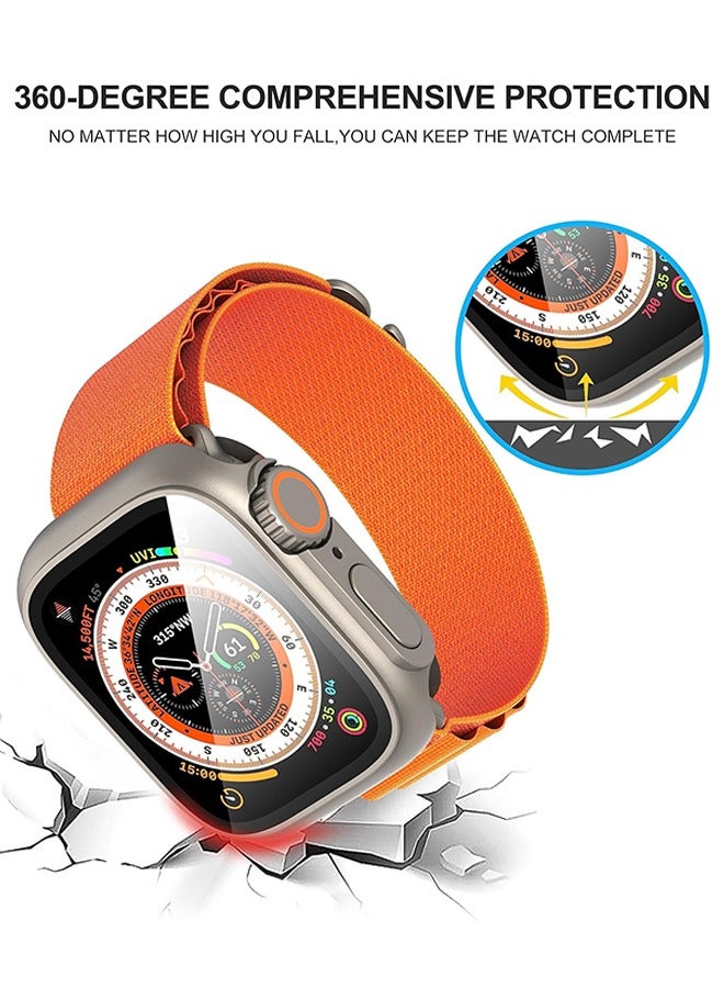 أورجنيزر متوافق مع Apple Watch Series 10 (2024) 42 مم واقي شاشة قابل للتغيير إلى Ultra، غطاء حماية من الزجاج المقوى من PC Case لـ iWatch 46 مم Series 10، تيتانيوم - Image 4