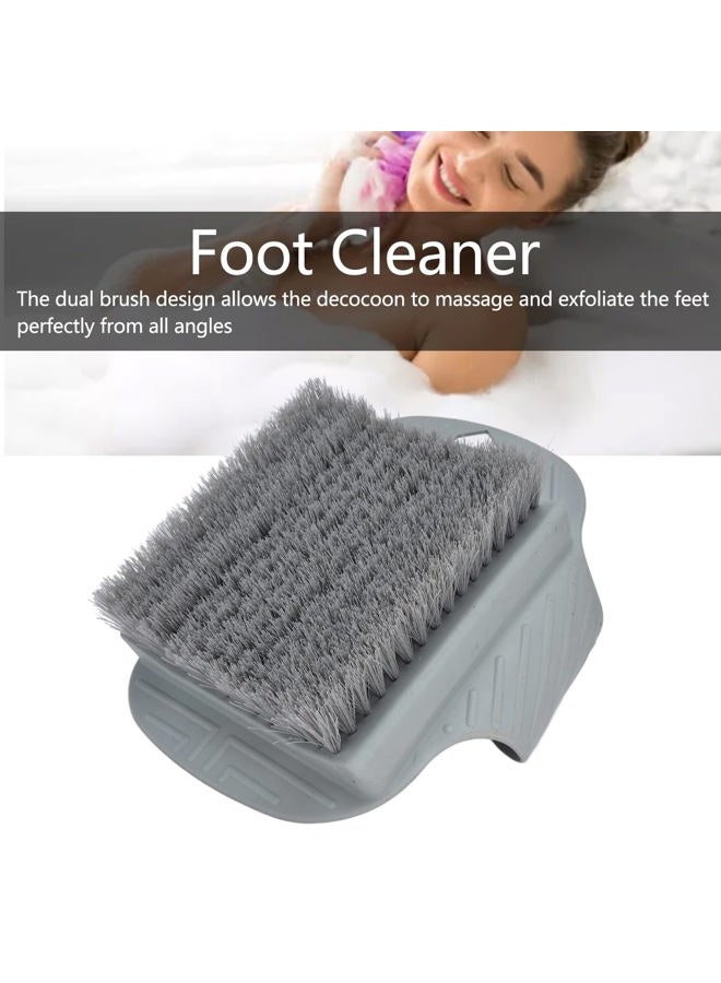 Beufee Lazy Foot Scrubbing Brush, Shower Foot Scrubber Mat with Nonslip Suction Cups Shower Foot Cleaner Feet Cleaner Washer Brush Foot Dead Skin Callus Remover Foot Massager Mat for Men and Women, Grey - Image 3