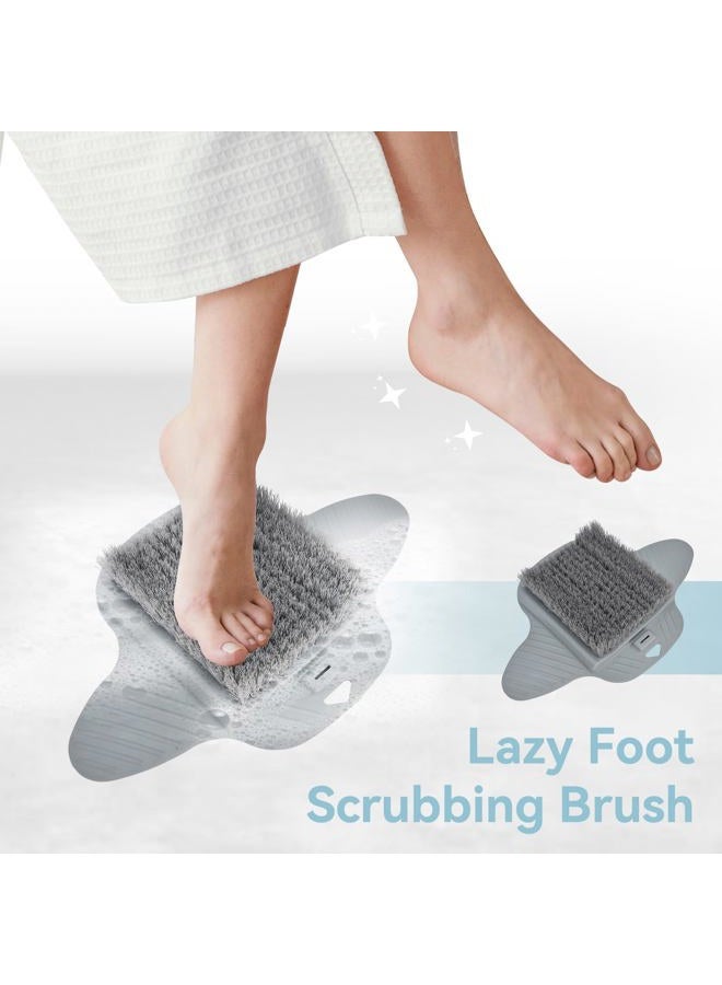 Beufee Lazy Foot Scrubbing Brush, Shower Foot Scrubber Mat with Nonslip Suction Cups Shower Foot Cleaner Feet Cleaner Washer Brush Foot Dead Skin Callus Remover Foot Massager Mat for Men and Women, Grey - Image 5