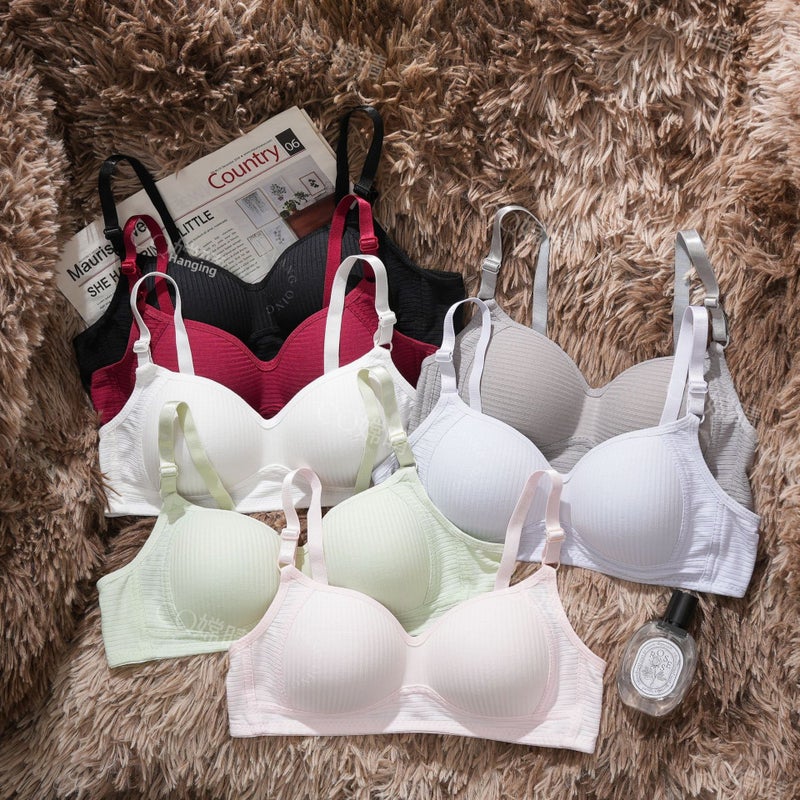 Seamless Cotton Bralette for Young Girls Pink - Image 3