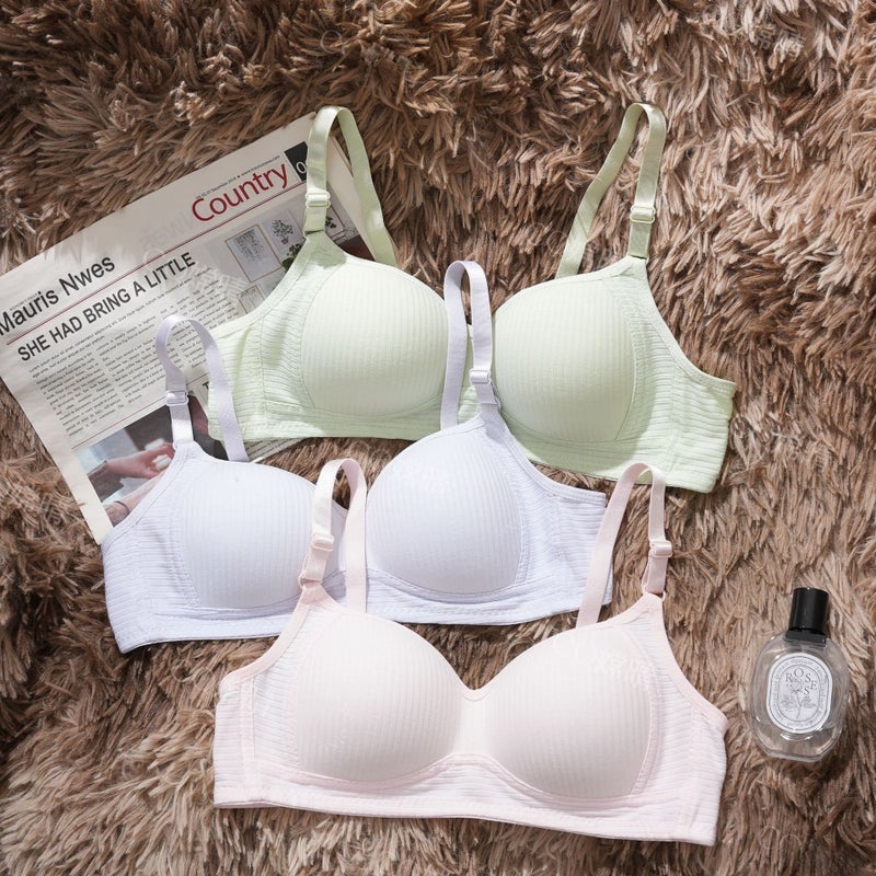 Seamless Cotton Bralette for Young Girls Pink - Image 5