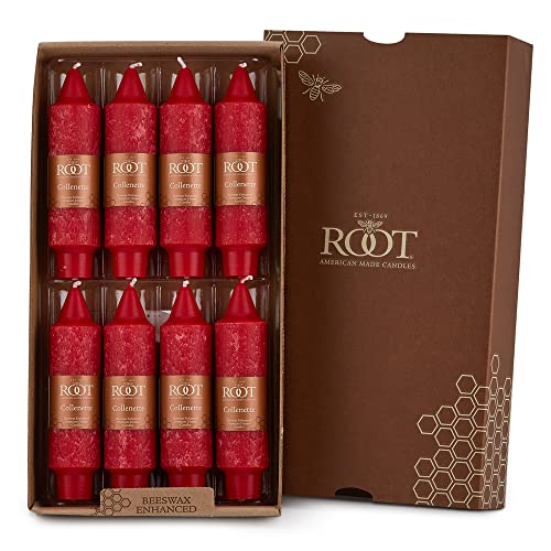 Root Candles Unscented Dinner Candles Premium Beeswax Blend Boxed Candle Set, 5-Inch, Red, 8-Count - Image 5