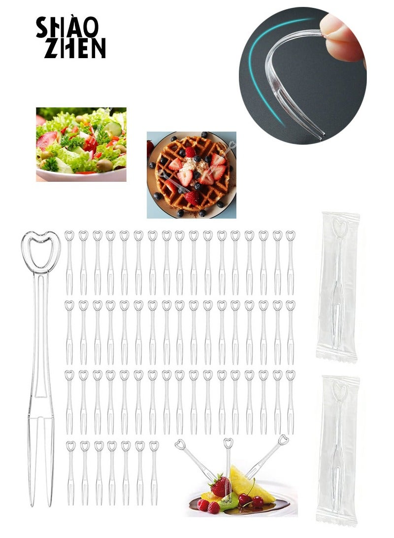SHAOZHEN 200 disposable plastic fruit forks, suitable for family gatherings, birthday parties, wedding desserts, and cake forks (Independent packaging) - Image 1