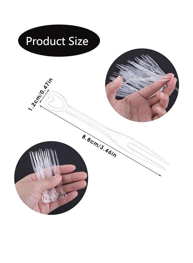 SHAOZHEN 200 disposable plastic fruit forks, suitable for family gatherings, birthday parties, wedding desserts, and cake forks (Independent packaging) - Image 2