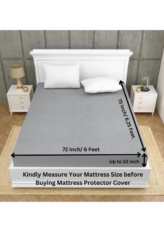 100 Waterproof Ultra Soft Cotton Feel Terry Bed Mattress Protector King Size 75x72 Inches Water Resistant Breathable Hypoallergenic Fitted Double Bed Protector Cover 75x72 inch 625x6 Feet - Image 3