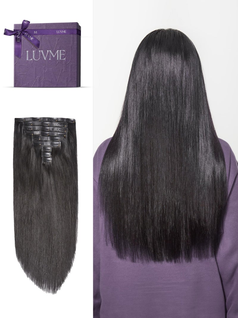LUVME HAIR 2 Pack Hair Extensions 270g 14Pcs Full Max with 20inch Natural Black 100 Human Hair Clip in Extensions for Women