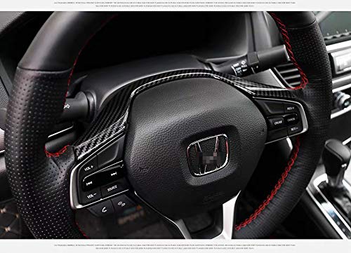 Duoles Carbon Fiber Print Interior Trim Air Vent Outlet Steering Wheel Gear Shift Knob for Honda Accord 10th 2018 2019 2020 (Carbon Fiber Steering Wheel Trim) - Image 5