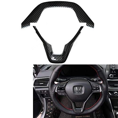 Duoles Carbon Fiber Print Interior Trim Air Vent Outlet Steering Wheel Gear Shift Knob for Honda Accord 10th 2018 2019 2020 (Carbon Fiber Steering Wheel Trim) - Image 1