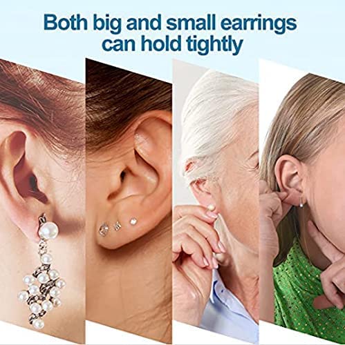 DSOMHZ Earring Backs,18K Gold Silicone Earring Backs for Studs/Droopy Ears,Locking Secure Earring Backs for Heavy Earring,No-Irritate Hypoallergenice Soft Clear Earring Backs for Adults - Image 3