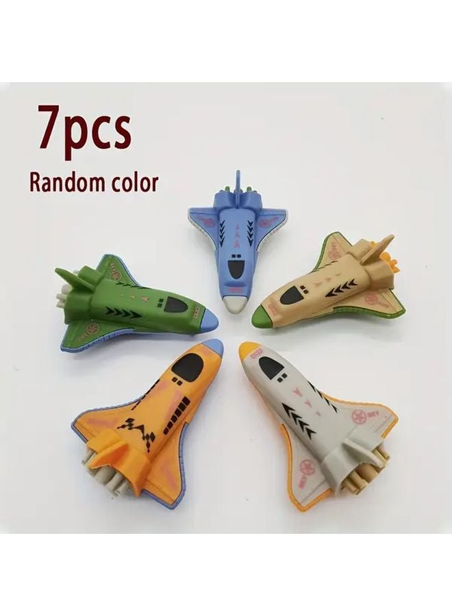 7 قطع مكوك فضائي بألوان عشوائية، ألعاب طائرات صغيرة بالقصور الذاتي - Image 1