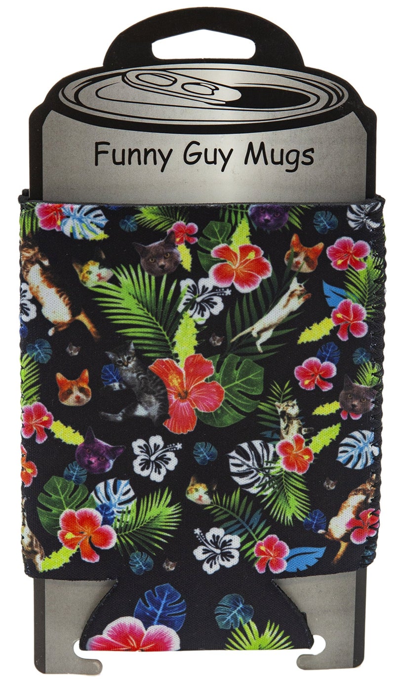 Funny Guy Mugs Hawaiian Cat Collapsible Neoprene Can Coolie - Drink Cooler - Image 5