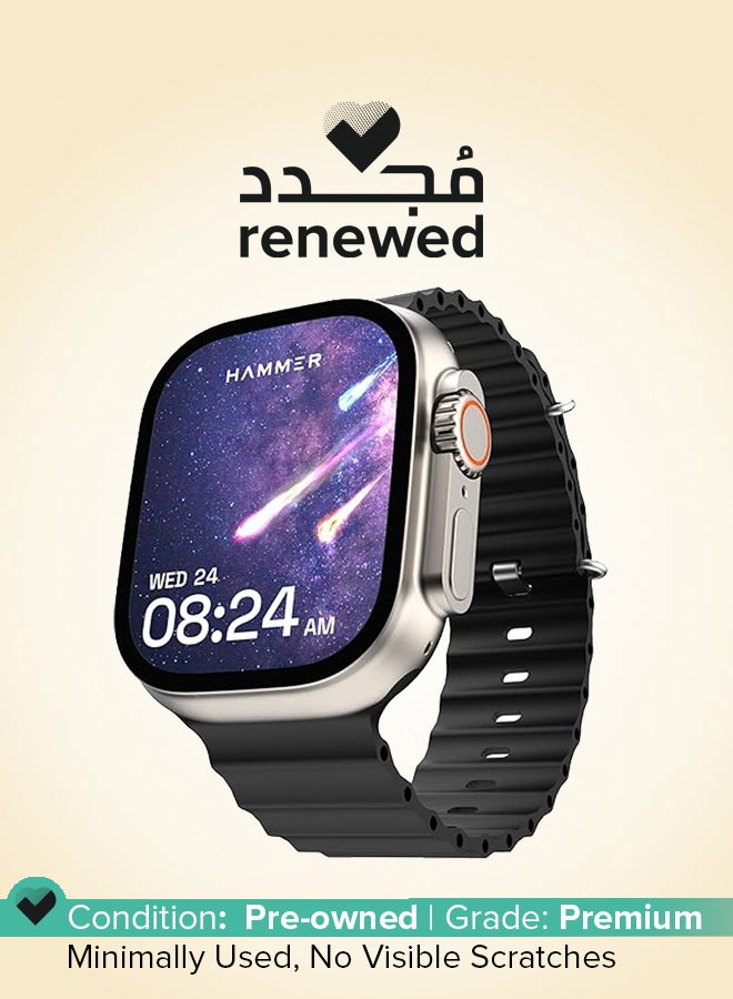 Hammer مجدد - ساعة ذكية بتقنية العرض الدائم 2.01" مع مكالمات بلوتوث - سوداء - Image 1