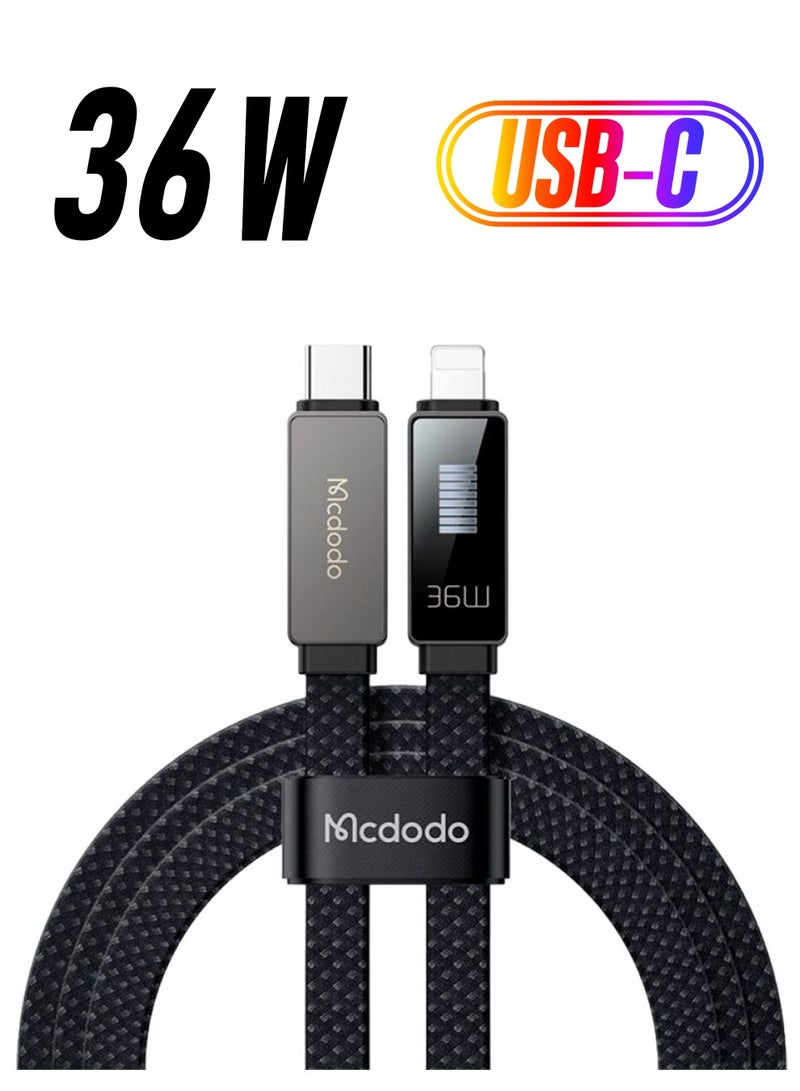 MCDODO CA-4960 USB-C TO LIGHTNING CABLE 1.2M BLACK - Image 1