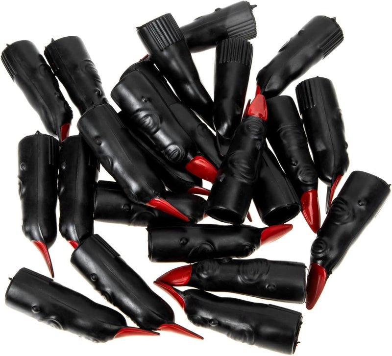 woobles Witch Fingers 24 Pcs Halloween Witch Fingers Bulk Cosplay Claws Halloween Finger Fingernails Black Witch Finger Pointer Black 6.7x1.9cm - Image 1