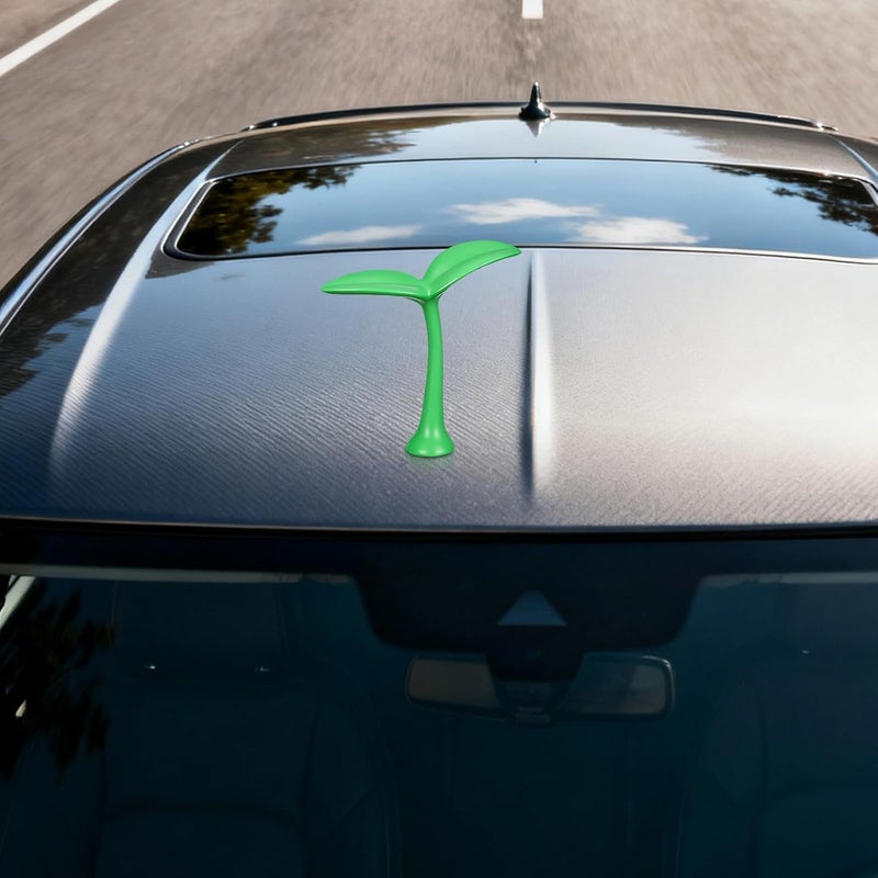 3pcs Green Bean Sprout Car Roof Decoration 3D Stickers Cute Car Ornament Exterior Decal for Automotive Bumper and Hood - Image 5