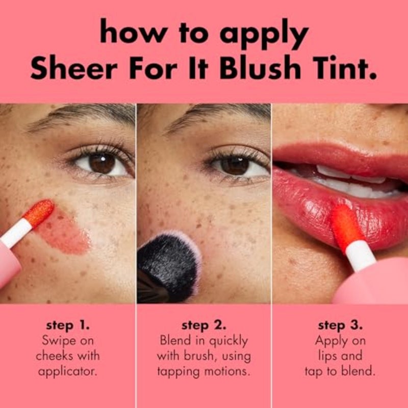Sheer For It Blush Tint Multi-Use Long-Lasting Lip Cheek Make-Up Natural Flush Finish Vegan Cruelty-Free - Image 3