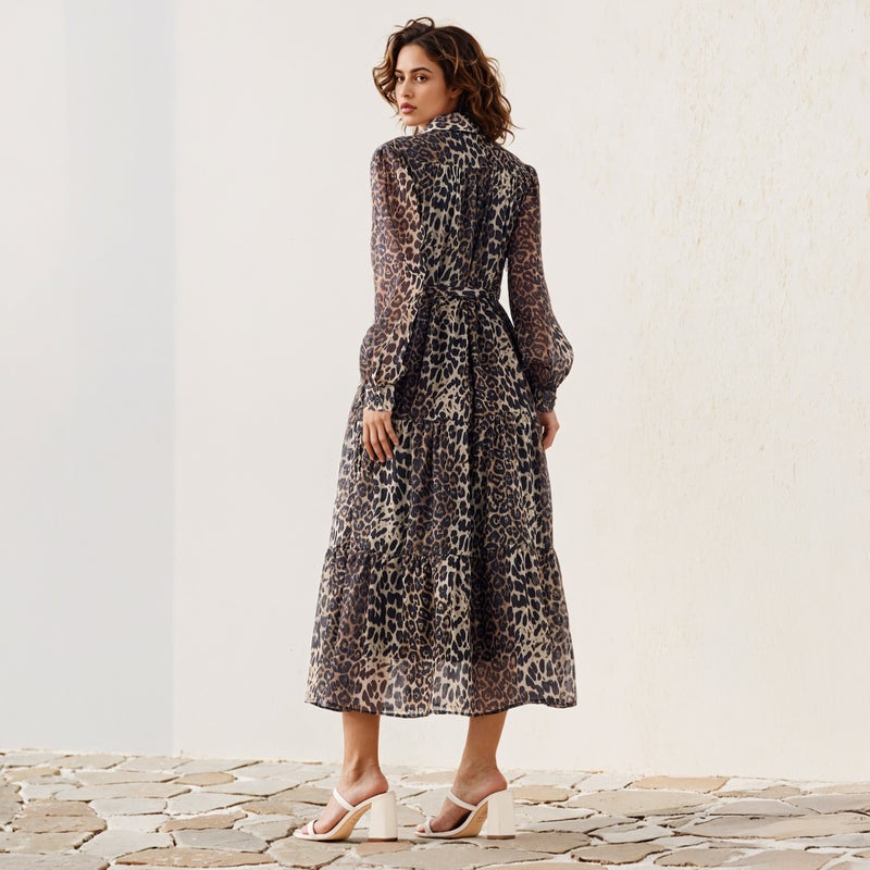 تواكستريمز فستان قميص ميدي بطبعة حيوانات - Image 3