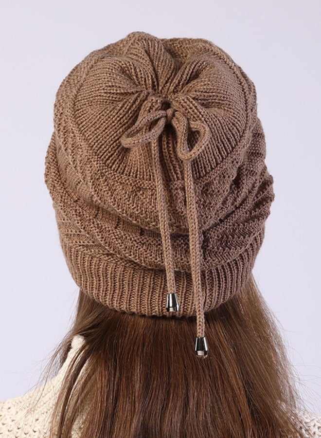 NIBEMINENT Women Winter Slouchy Beanie Outdoor Warm Stocking Hat Thick Knitted Skull Hats Multifunctional for Scarves Mask Khaki  - Image 2