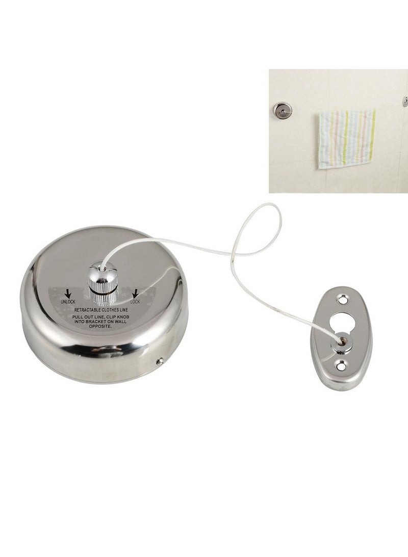 Loquat Stainless Steel Wall Mounted Clothes Rack for Hotels and Bathrooms(9001-2.8 Meter Round Nylon Rope Without Pulley Punching)