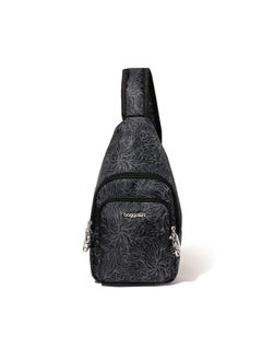 Baggallini Baggallini Securtex Anti-Theft Daytripper Sling, Midnight Blossom Print  - Image 1
