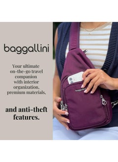 Baggallini Baggallini Securtex Anti-Theft Daytripper Sling, Midnight Blossom Print  - Image 2