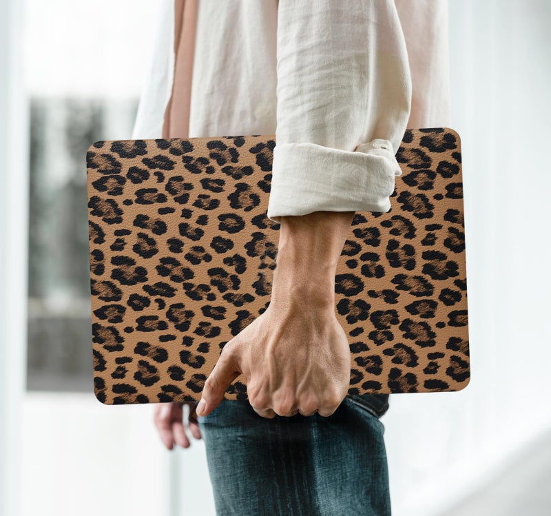 BYCeke for MacBook Pro 14 inch Case 2026-2021 M5 M4 M3 M2 M1 A3434 A3112 A3185 A3401 A2918 A2992 A2779 A2442,Leather Leopard Print Shell for Mac Pro14,Cheetah Case with Keyboard Cover,Leopard Brown - Image 4