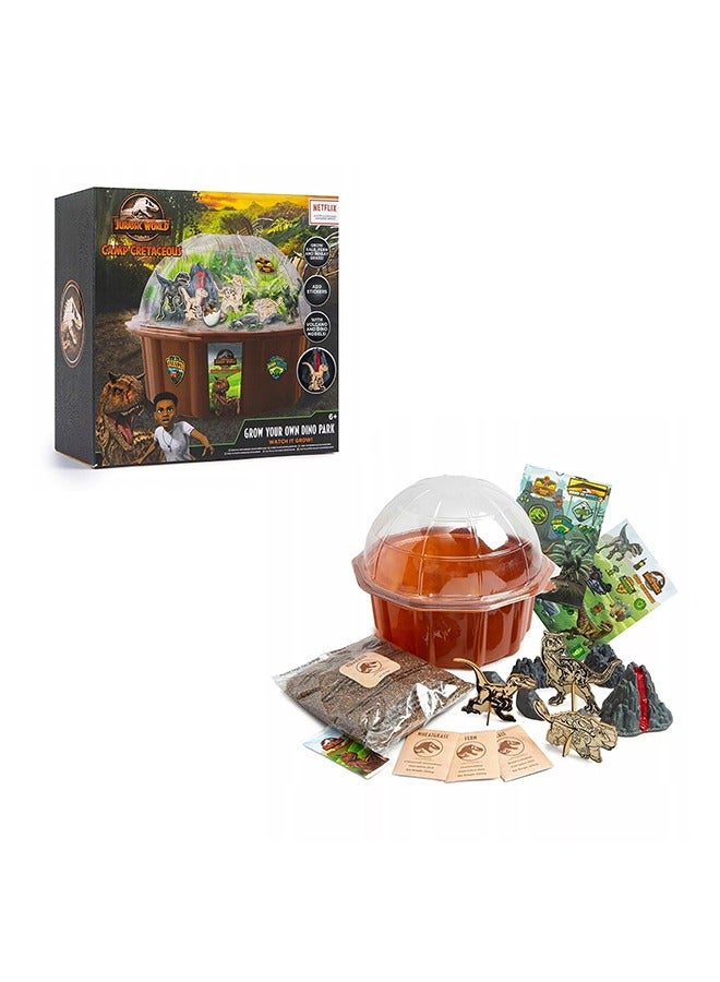 JURASSIC WORLD Grow Your Own Jurassic World Dinosaur Garden Kit – Camp Cretaceous Themed Set with Planter, Seeds, Volcano & Dinosaurs | STEM Horticulture Activity for Kids - Image 1