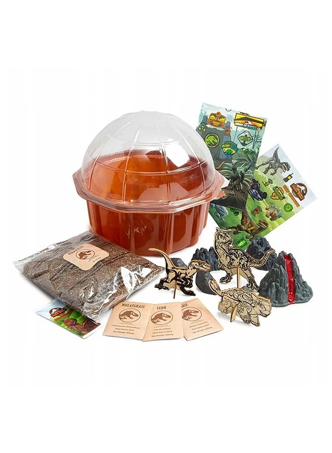 JURASSIC WORLD Grow Your Own Jurassic World Dinosaur Garden Kit – Camp Cretaceous Themed Set with Planter, Seeds, Volcano & Dinosaurs | STEM Horticulture Activity for Kids - Image 2