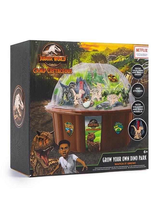 JURASSIC WORLD Grow Your Own Jurassic World Dinosaur Garden Kit – Camp Cretaceous Themed Set with Planter, Seeds, Volcano & Dinosaurs | STEM Horticulture Activity for Kids - Image 3