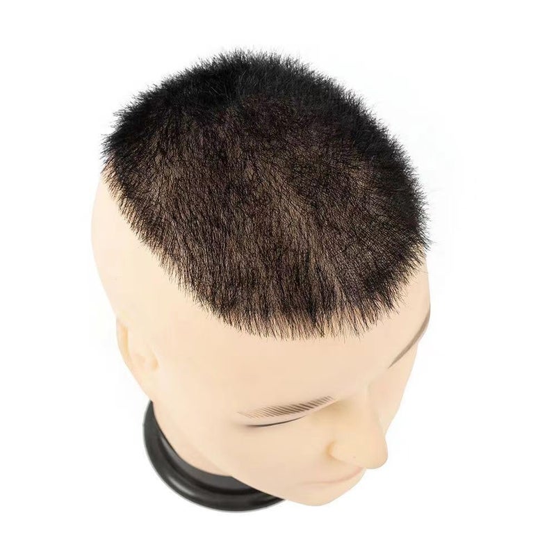 Ritzkart PU Thin Skin Small Transparent Hair Patch For Men Black Human Hair Lightweight Invisible Comfort Perfect for Party Casual Wear 8x6 Inch - Image 2