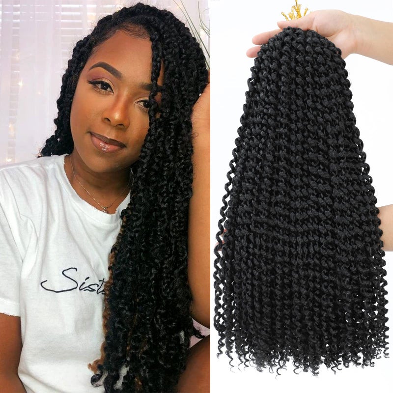 Dansama Passion Twist Hair Water Wave Braiding Hair for Butterfly Style Crochet Braids Bohemian Hair Extensions 18inch Pack of 7 1