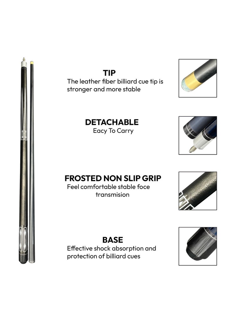 Spall - Professional Pool Cue Stick 2 Pieces Fiberglass Graphite Composite Billiard Pool Cue Sticks Lightweight Material Ideal For Professionals And Beginners - Image 1