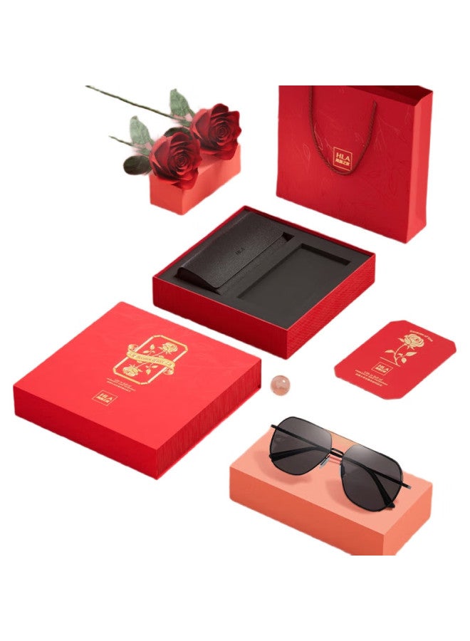HLA Valentine'S Day Gift Polarized Sunglasses, Fashionable Sunglasses For Boyfriend Or Husband, High-End Gift Box Set - Image 1